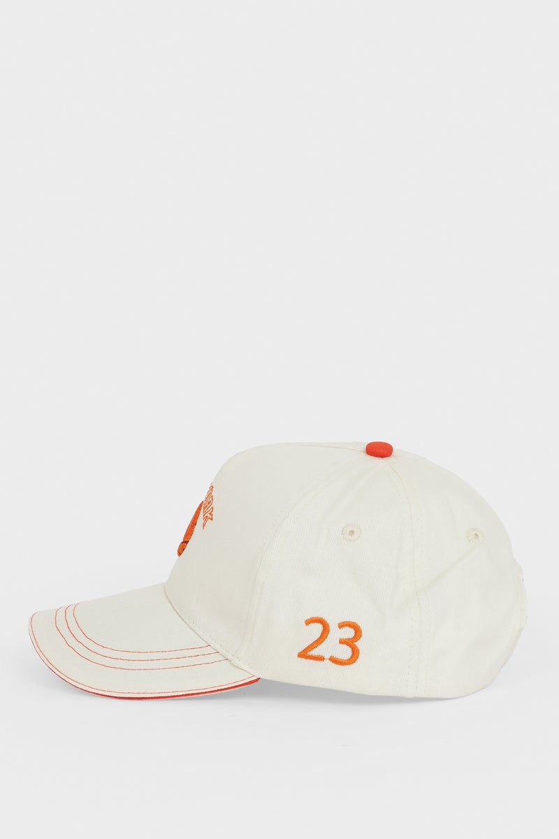 DeFacto Beige Boy Boy Embroidered Cotton Cap Casual - Image 3